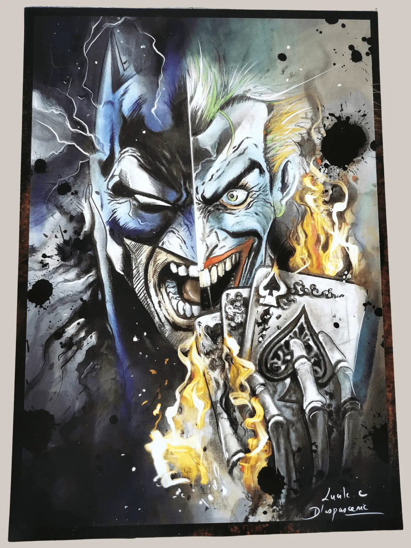 Print Batman - Illustration d'art du Chevalier Noir, DC Comics -  Lucile Espascenic Tattoo