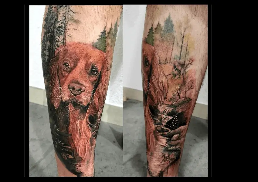 Tatouage portrait de chien réaliste - Espascenic