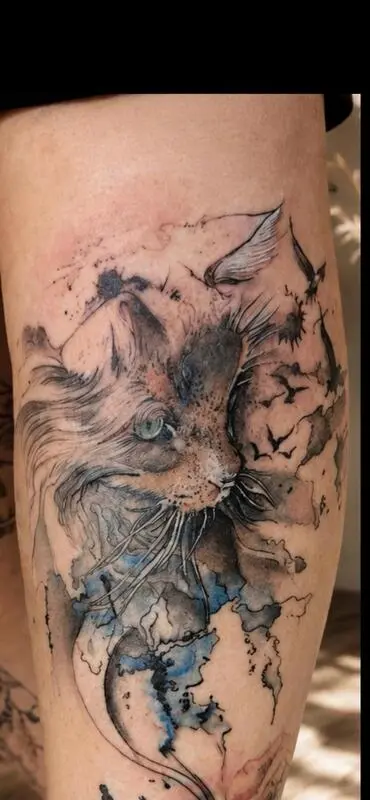 Tatouage portrait de chat - Espascenic