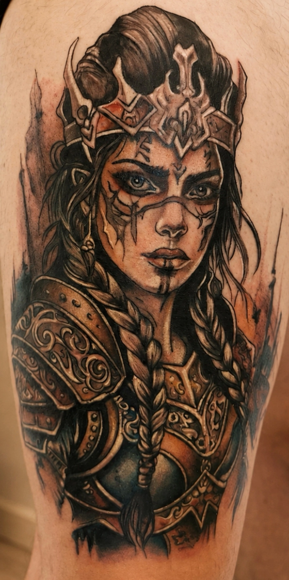 Tatouage portrait de guerrière - Espascenic